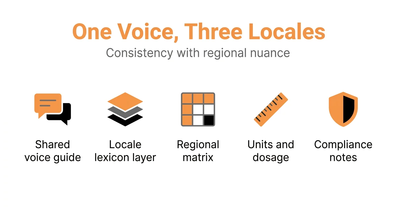 One Voice, Three Locales