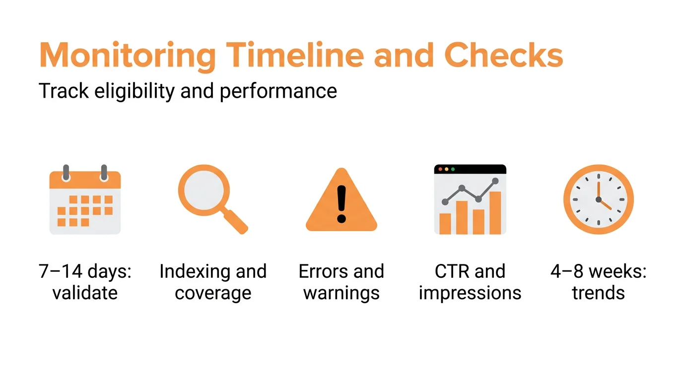 Monitoring Timeline and Checks