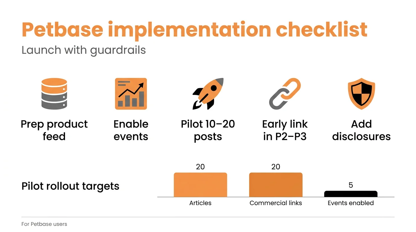 Petbase implementation checklist
